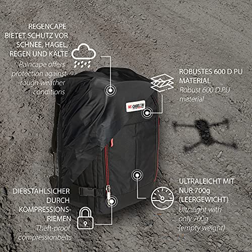 mc-cases® Mochila para dji Mavic Air 2S / Air 2 – dji Controlador estándar o dji Smart - Extremadamente cómodo - Amplio Espacio