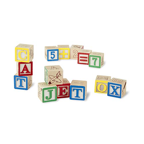 Melissa & Doug- ABC / 123 Bloques de Madera, Multicolor (1900)