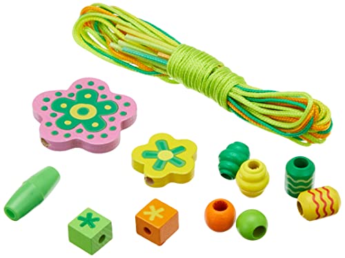 Melissa & Doug - Flores abundantes, Juego de Cuentas de Madera (14178)