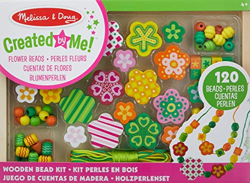 Melissa & Doug - Flores abundantes, Juego de Cuentas de Madera (14178)