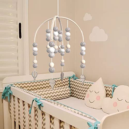 MERIGLARE Cuna de bebé móvil de Madera Estilo nórdico Minimalista con Bolas de Lana Campana de Viento interactiva para niños Accesorios de fotografía Infantil - Ballon