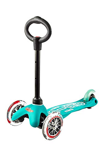 Micro® Mini 3en1 Deluxe. Patinete evolutivo 3 Ruedas, 1,5 - 5 años, Manillar Regulable 48-68cm, Asiento de Aprendizaje. (Aqua)