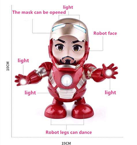 Mini Iron Man Dancing Robot PVC Electric Super Play as Fingers Avengers Juguetes con música Figura de acción Coleccionable niños Niños Niñas Regalo Juguetes