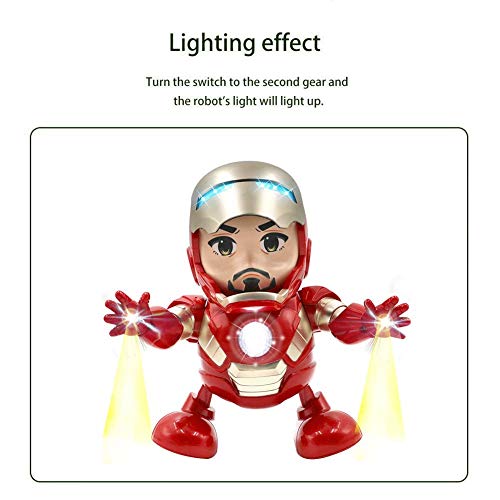 Mini Iron Man Dancing Robot PVC Electric Super Play as Fingers Avengers Juguetes con música Figura de acción Coleccionable niños Niños Niñas Regalo Juguetes