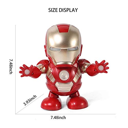 Mini Iron Man Dancing Robot PVC Electric Super Play as Fingers Avengers Juguetes con música Figura de acción Coleccionable niños Niños Niñas Regalo Juguetes