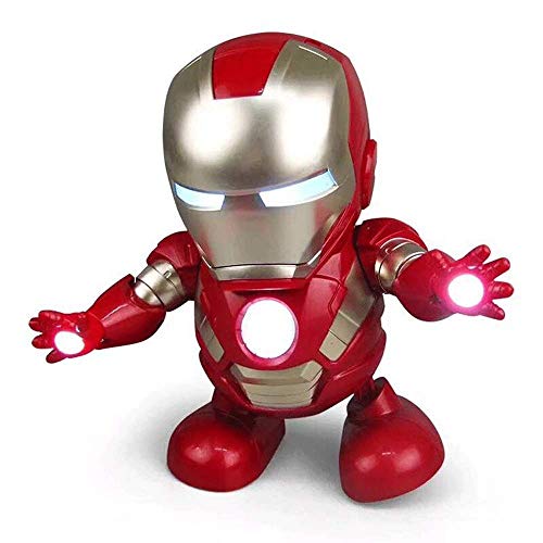 Mini Iron Man Dancing Robot PVC Electric Super Play as Fingers Avengers Juguetes con música Figura de acción Coleccionable niños Niños Niñas Regalo Juguetes