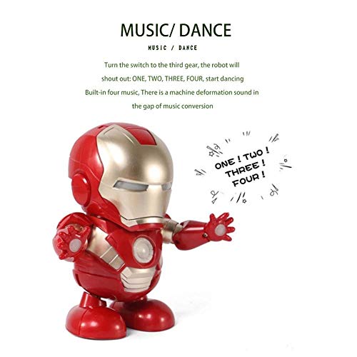 Mini Iron Man Dancing Robot PVC Electric Super Play as Fingers Avengers Juguetes con música Figura de acción Coleccionable niños Niños Niñas Regalo Juguetes