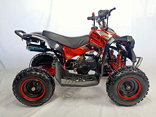 Mini quad de gasolina con motor de 49cc de 2 tiempos -ATV17 KING KONG. / Mini quad para niños de 5 a 12 años/miniquad infantil (ROJA)