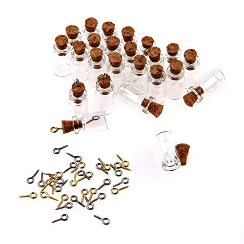 Minibiberón con tapón de corcho Tininna 50 o 100 unidades, 0,5 ml pequeño, biberones con tapón de corcho (minibiberones con corcho)., Vidrio, 100pcs