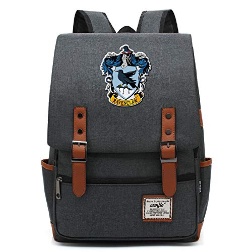 Mochila de Harry Potter para niñas y niños Mochila Ligera para Libros de 7 a 15 Grados Paquete para Estudiantes Ravenclaw Gris Oscuro