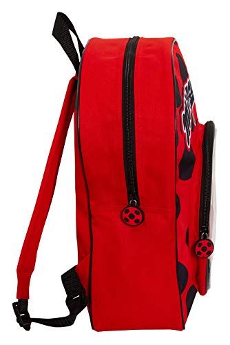 Mochila de mariquita milagrosa para niños, bolsa de almuerzo con bolsillo de lentejuelas con cremallera, Red, Talla única, Mochila