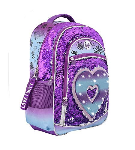 Mochila Grande Malva | Línea Corazon | Mochilas Infantiles para el Colegio | para Niñas Modernas | Mochila con Corazón