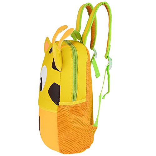 Mochila Infantil para Niños Primaria Pequeña Guardería Mochila Preescolar para Niños de 2-5 Años Dibujo de Animal Lindo (Jirafa, 26 * 10 * 32CM)