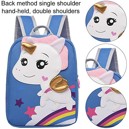 Mochila Niña, Ksopsdey Mochila Unicornio Niña Infantil 4-6 Años para Escolar Ajustar Carpeta A4 con Bolsillos Laterales y Correa en Pecho