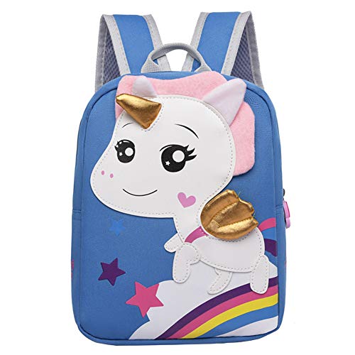 Mochila Niña, Ksopsdey Mochila Unicornio Niña Infantil 4-6 Años para Escolar Ajustar Carpeta A4 con Bolsillos Laterales y Correa en Pecho