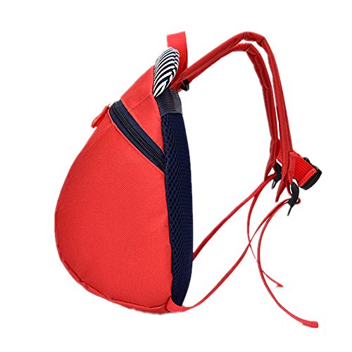 Mochila para niños,TEAMEN® Anti Pérdida de niños Mochila, Mini Oso Escuela Mochila,para bebé niño niña pequeños 1 – 3 AñOS(Rojo