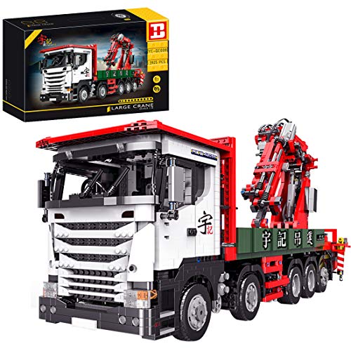 Modelo de camión grúa Technic MBKE 3925 piezas escala 1:8 2.4G/APP control remoto grúa camión con remolque y 8 motores, juegos de bloques de construcción compatibles con Lego Technic