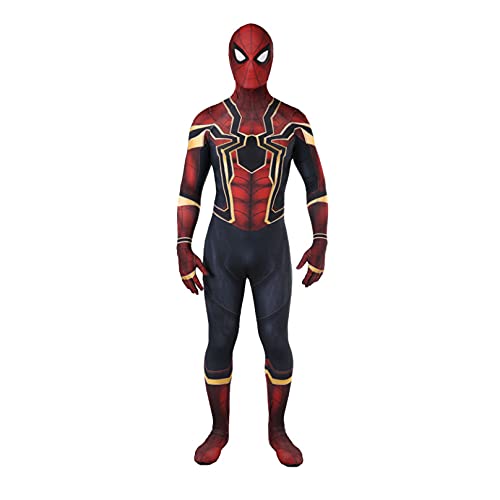 MODRYER Spiderman Cosplay Jumpsuit Adulto Niños Superhéroe Movie Fans Body Homecoming Spider-Verso Ps4 Anime Performance Trajes Ajustados, Iron Spider B-Adults/S 140~150cm