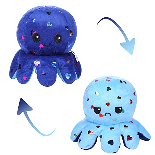 Mood Octopus Octupus - Peluche de pulpo de peluche, diseño de pulpo, color azul oscuro y claro