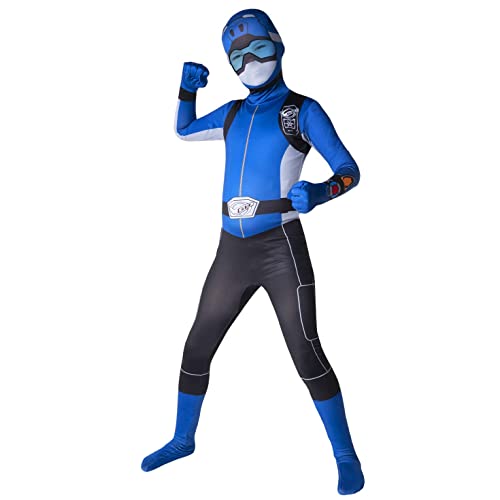 Morphsuits Disfraz Power Ranger Niño Azul Beast Morpher, Disfraz Superhéroe Niño Disponible En Talla L