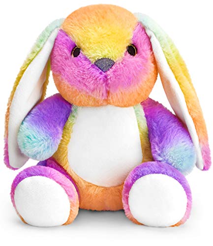 Mousehouse Gifts - Conejito de peluche con pelo de arcoíris - Suave - 25 cm