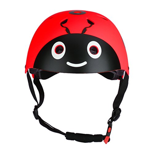 MSemis Casco Mariquita Protección de Seguridad para Niños Niñas Cascos Infantiles Ligeros Multiuso Skateboarding Scooting Correas Ajustables Rojo Talla Única