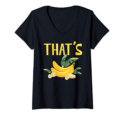 Mujer Disfraz de Plátano Divertido That's Bananas Camiseta Cuello V