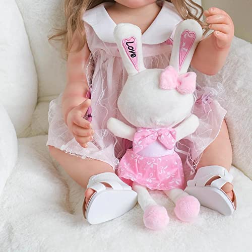 Muñeca de bebé de 22 pulgadas, cuerpo completo de silicona realista, muñecas renacidas, juguetes de muñeca para niños pequeños con peluche suave, regalos para niños pequeños y adultos