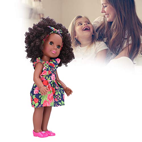 Muñeca Reborn de 35 cm, Exquisita muñeca Negra Africana para niños realistas Linda muñeca Afro Juguete para niñoS Juego de Roles Regalo muñecas de Cuerpo Completo para niños Regalo(Q14-155)