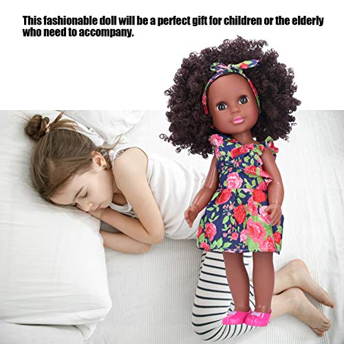 Muñeca Reborn de 35 cm, Exquisita muñeca Negra Africana para niños realistas Linda muñeca Afro Juguete para niñoS Juego de Roles Regalo muñecas de Cuerpo Completo para niños Regalo(Q14-155)