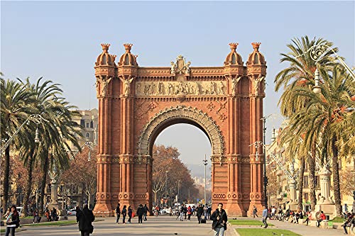 NA Jigsaws Puzzles 500 Pieces DIY Monuments Triomphe Arch Street Barcelona City Architecture Landscape For Adult Child