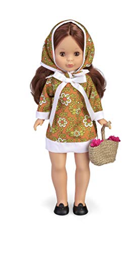 Nancy Colección Primavera Años 70, Muñeca Reedición 2020 con Vestido Y Pañuelo A Juego Que Incluye Cestito con Flores para Niños Y Coleccionistas + Reedición Tusset 1975, Muñeca (Famosa 700015899)