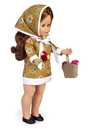 Nancy Colección Primavera Años 70, Muñeca Reedición 2020 con Vestido Y Pañuelo A Juego Que Incluye Cestito con Flores para Niños Y Coleccionistas + Reedición Tusset 1975, Muñeca (Famosa 700015899)