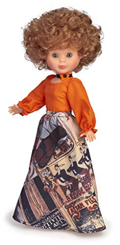 Nancy Colección Primavera Años 70, Muñeca Reedición 2020 con Vestido Y Pañuelo A Juego Que Incluye Cestito con Flores para Niños Y Coleccionistas + Reedición Tusset 1975, Muñeca (Famosa 700015899)