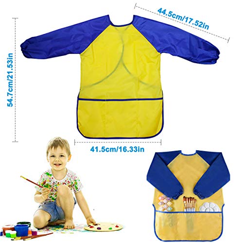 NATUCE Niños Esponja Pintura Cepillos Kit, Pintura de Dedos para Niños, 31 Piezas Temprano Aprendizaje Herramientas de Pintura con Impermeable Delantal para Artes DIY Artesanías