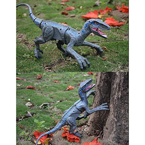 Nephit Rc Dinosaurio Caminar Eléctrico Raptor Velociraptor Niños Juguete Inteligente de Animales a Distancia Dinosaurio Controlado (B)