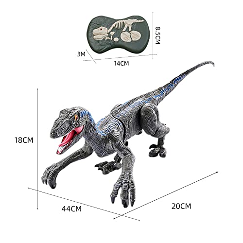 Nephit Rc Dinosaurio Caminar Eléctrico Raptor Velociraptor Niños Juguete Inteligente de Animales a Distancia Dinosaurio Controlado (B)