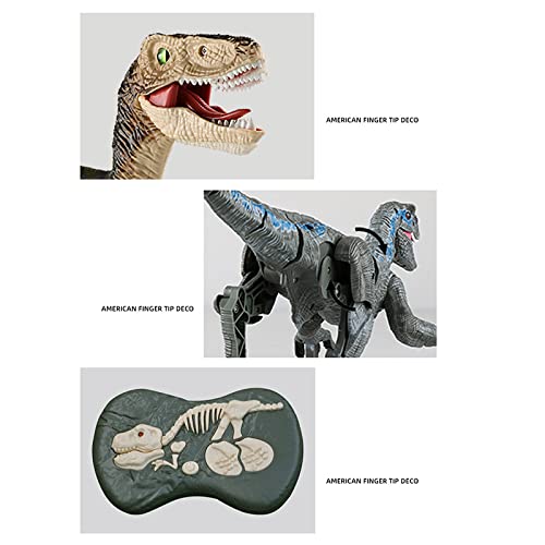 Nephit Rc Dinosaurio Caminar Eléctrico Raptor Velociraptor Niños Juguete Inteligente de Animales a Distancia Dinosaurio Controlado (B)