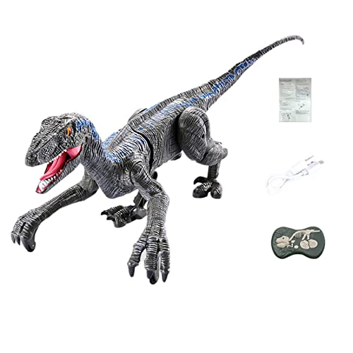 Nephit Rc Dinosaurio Caminar Eléctrico Raptor Velociraptor Niños Juguete Inteligente de Animales a Distancia Dinosaurio Controlado (B)