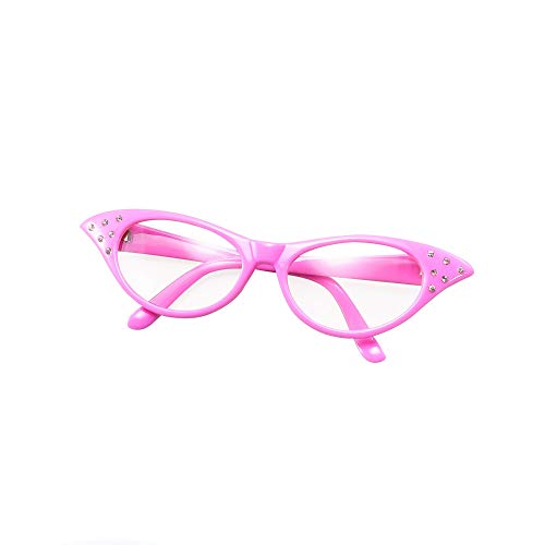 NEW 50'S STYLE DISCO SUNGLASSES LADIES PINK FANCY DRESS (accesorio de disfraz)