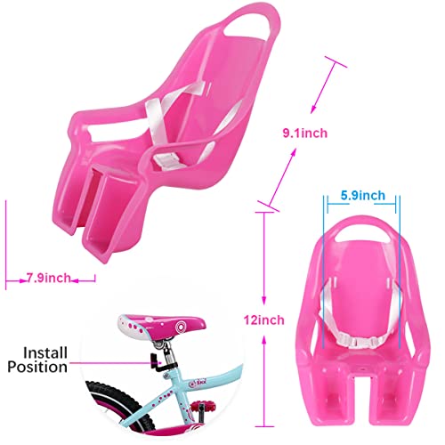 NEWCOMDIGI Bicicleta infantil, asiento de muñeca con pegatinas, para muñecas de 45 cm y adecuado para la mayoría de bicicletas, regalos para niños en Navidad, Día del Niño