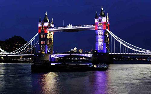 NOBRAND Rompecabezas Rompecabezas Rompecabezas De 1000 Piezas Tower Bridge De Noche Hobby Home Decoration DIY