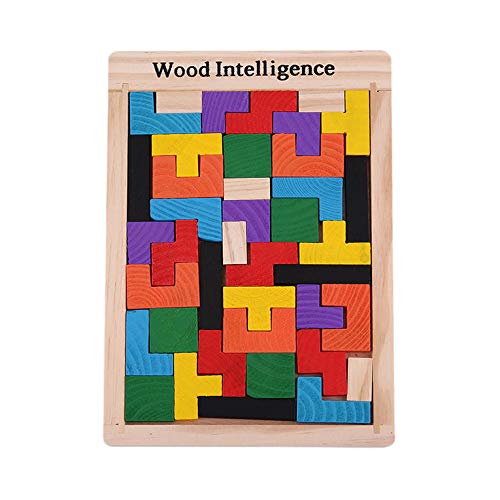 #N/V Colorido Tetris de Madera Puzzle Tangram Cerebro Teaser Puzzle Juguetes Educativos