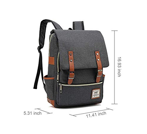 NYLY Mochila portátil de 15 Pulgadas con Puerto de Carga USB, Mochila de Senderismo de Ocio Adolescente, Bolsa de la Escuela de Harry Potter Unisex Gris Oscuro