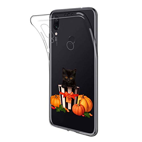 Oihxse Compatible con Motorola Moto G7 Funda Silicona Transparente Suave Gel TPU Carcasa Ultra-Delgado Patrón Protector Caso para Motorola Moto G7 Cover Bumper (Gato)