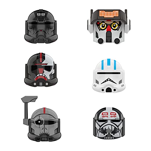 OLOK Juego de armas y casco, 24 piezas, casco militar de ciencia fi, armas y minifiguras, juego de máscaras para figuras de soldados, compatible con Lego Star Wars