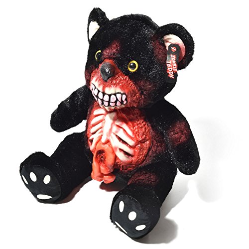 Osito Zombie Original XXL 50cm Osito de Halloween Osito de Terror Osito No-Muerto-El Espeluznante Osito de Peluche para Todos los fanáticos de Las Salpicaduras y el Horror (Intestinos Negro)