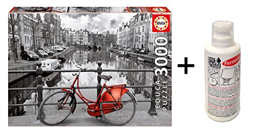 Outletdelocio Pack Puzzle Educa 16018. Amsterdam (Holanda). 3000 Piezas + Pegamento Puzzle. 63378/20765