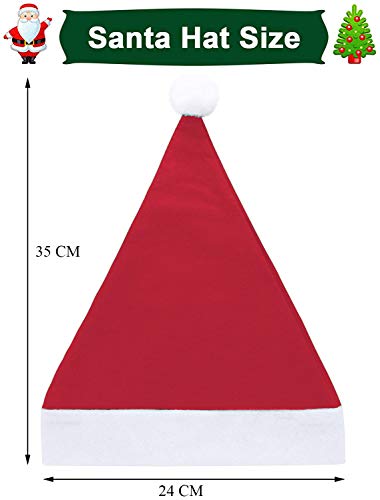 Pack 12 Gorro Papá Noel de Navidad de Santa Claus de Terciopelo de Felpe Suave Sombreros Rojos Navideño de Invierno para Fiesta Festiva de Año Nuevo para Pequeños Unisex (FYQ-13, Pequeño)