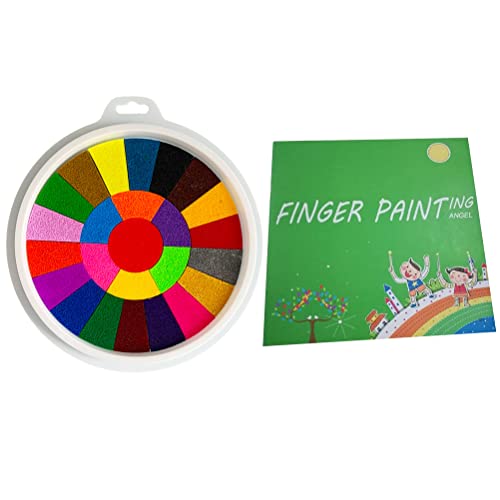 PAIQIU Kit de Pintura de Dedos para bebés pequeños, 12/25 Colores Pintura de Dedos con Libro de imágenes No tóxico Lavable Pintura de Dedos Juguetes de Dibujo Manualidades de Bricolaje Kit Educativo